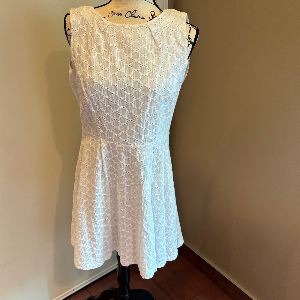 Vintage ABS Allen Schwartz white lace cotton sundress